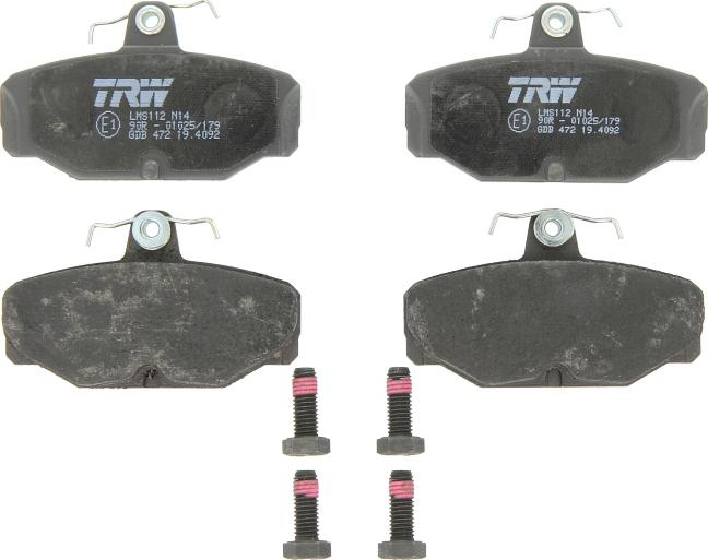 TRW GDB472 - Kit pastiglie freno, Freno a disco autoricambi360.it